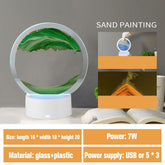 USB 3D Colorful Moving Sand Painting Hourglass Sandscape Led Table Lamp In Motion Display Quicksand Night Lights For Home Decor